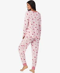Cuddl Duds Women's 2-Piece Brushed Sweater Knit Long Sleeve Jogger Pajama Set
