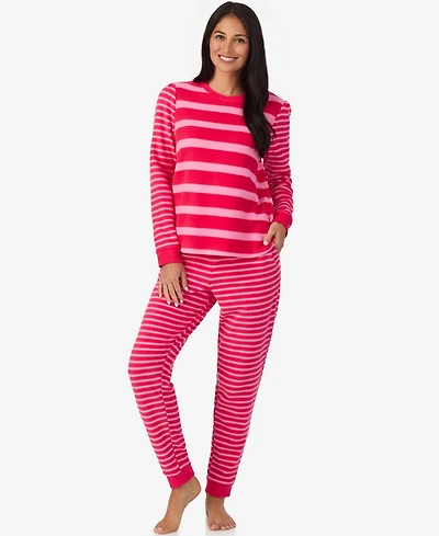 Cuddl Duds Women's 2-Piece Stretch Fleece Long Sleeve Jogger Pajama Set
