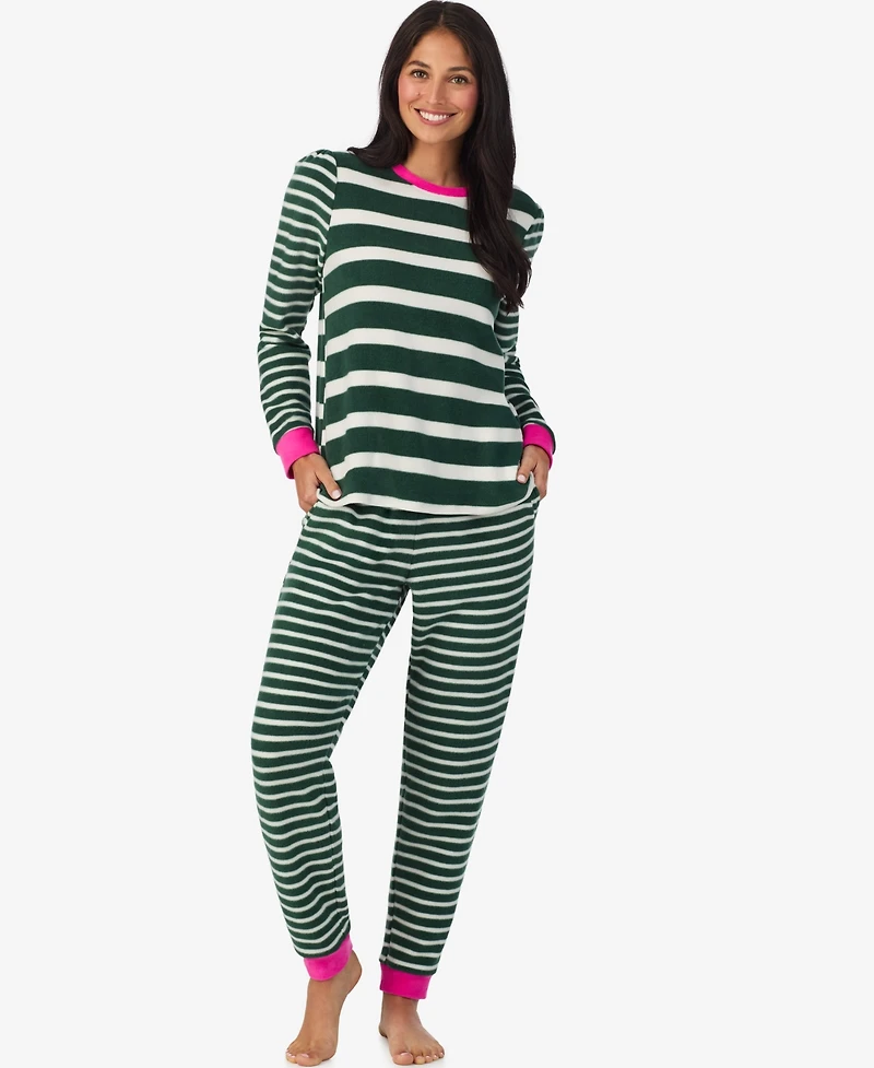 Cuddl Duds Women's 2-Piece Stretch Fleece Long Sleeve Jogger Pajama Set