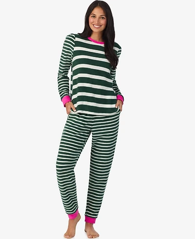 Cuddl Duds Women's 2-Piece Stretch Fleece Long Sleeve Jogger Pajama Set