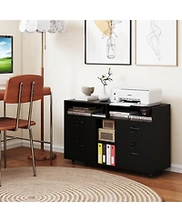 Costway File Cabinet with Lock 4 Drawers Fits Files A4/Letter Adjustable Shelf