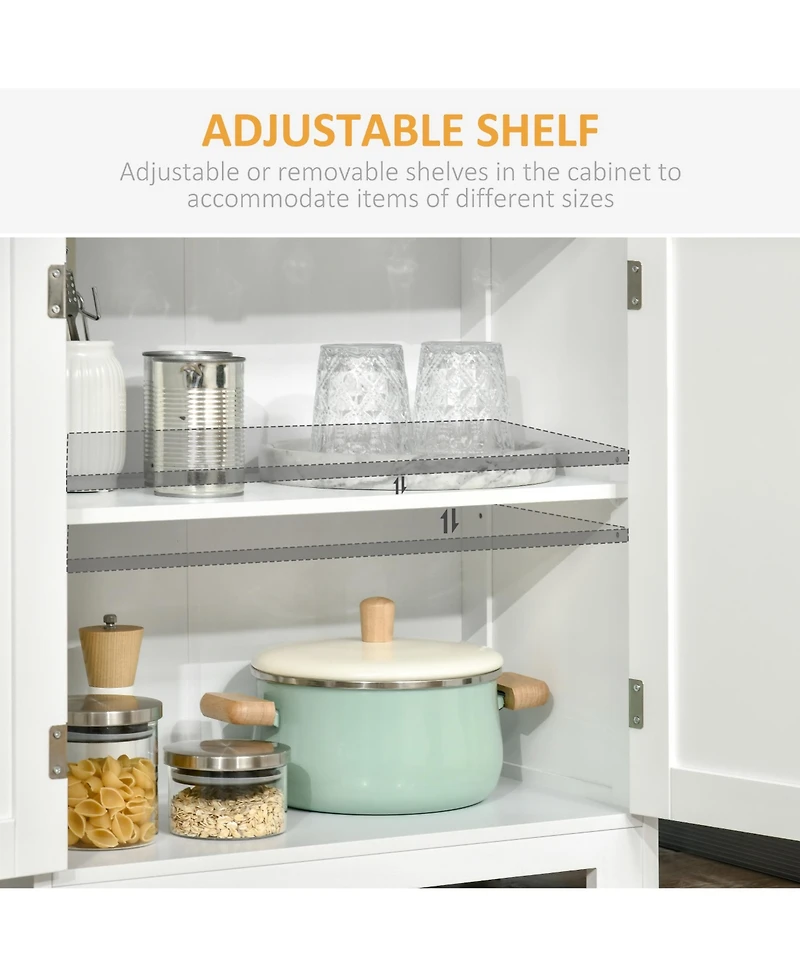 Modern Wooden Kitchen Storage Cabinet with Adjustable Shelves for Pantry and Dining