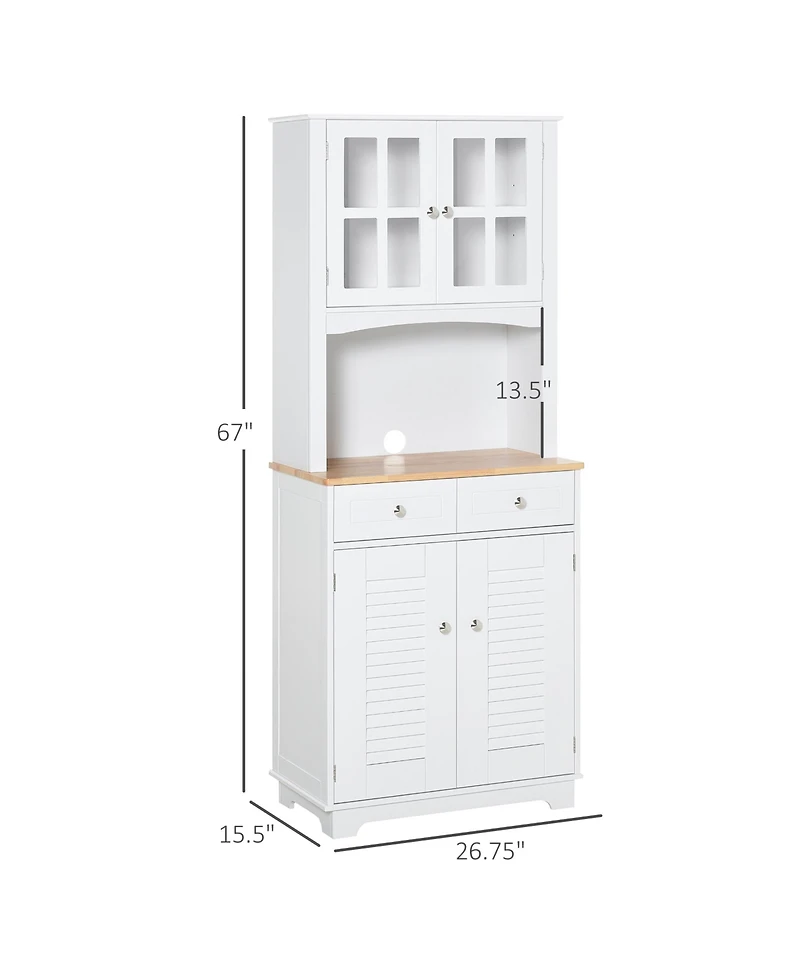 Slickblue Sleek Kitchen Storage Cabinet with Plenty of Shelves for Pantry and Dining Room Needs