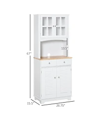 Slickblue Sleek Kitchen Storage Cabinet with Plenty of Shelves for Pantry and Dining Room Needs