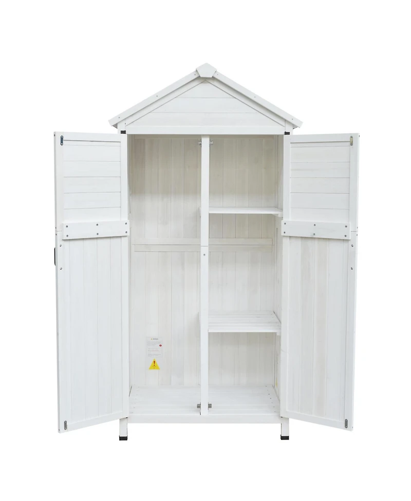 Streamdale Furniture 67" Fir Wood Storage Shed with Double Doors