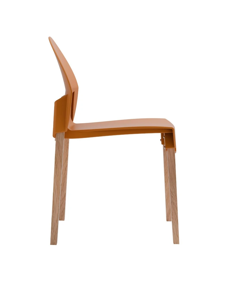 Streamdale Furniture Tropical Orange Chairs - Red Oak Legs, Dining Set (4-Pack)