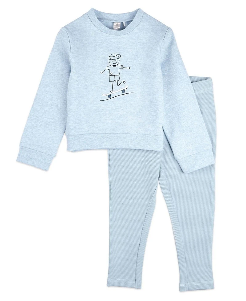MeMoi Little Boys 2 Piece "This Is How I Roll" Cotton Rich Legging Set