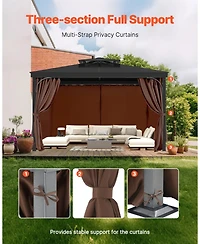 Slickblue Outdoor Gazebo Curtain Panels Waterproof for Patio and Backyard Privacy