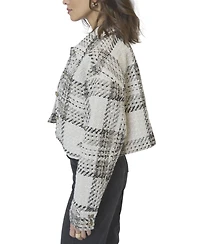 Central Park West Women's Billie Cropped Oversize Tweed Jacket