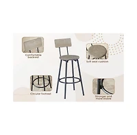Casainc 7 Piece Pub Dining Table Set with 6 Upholstered Bar Chairs for Kitchen or Living Room