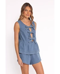 Petal and Pup Women's Graciana Denim Short Set - Blue