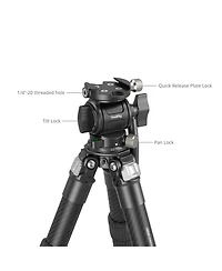 SmallRig 3-Section Heavy-Duty Carbon Fiber Tabletop Tripod with Video Head, Black
