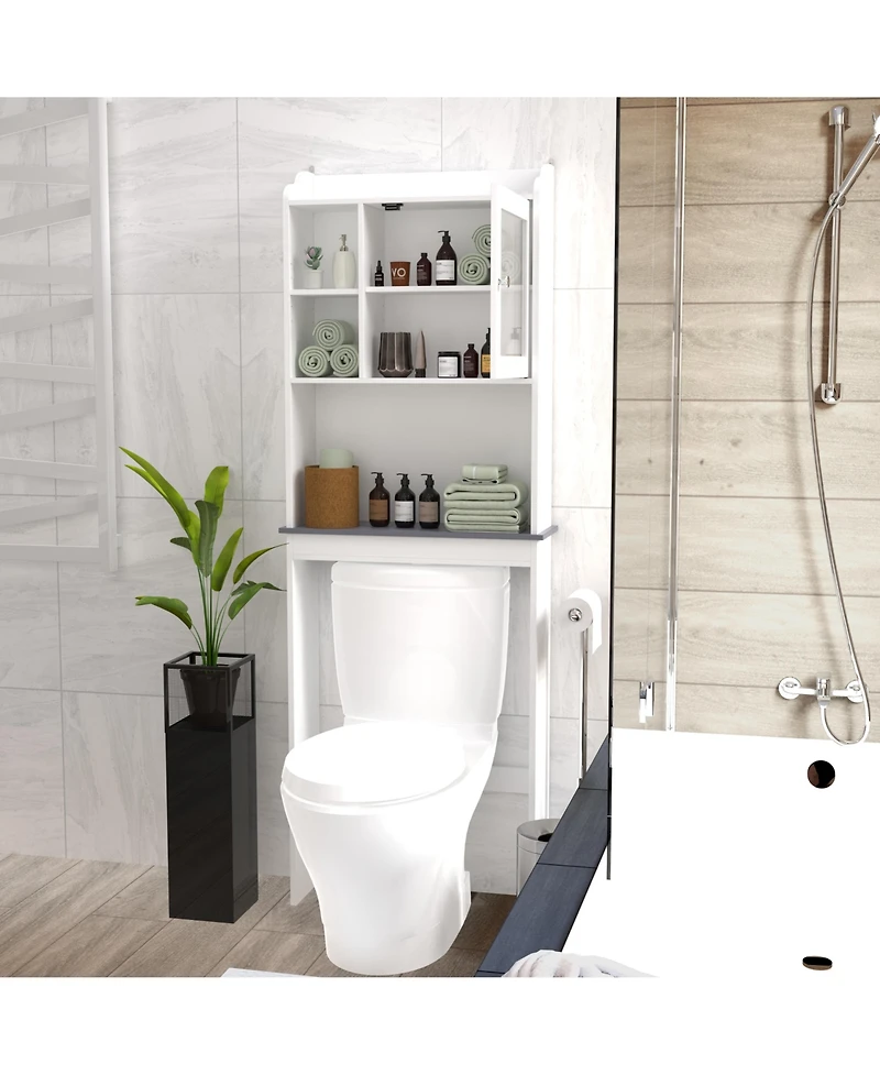 Casainc Modern Over the Commode Space Saver Wood Storage Cabinet for Bathroom