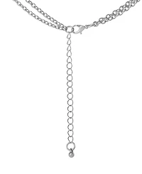 Bluey & Bingo Layered Pendant Necklace - Silver Tone - Kids Character Jewelry