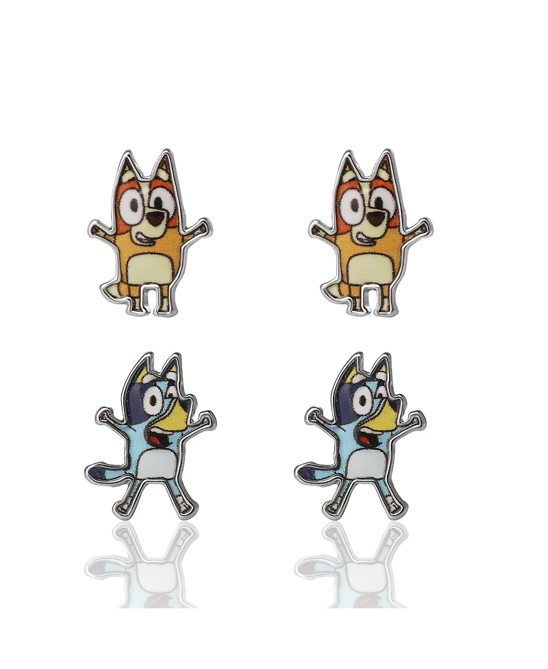 Bluey 4-Pack Stud Earrings Set - Character Jewelry Gift for Kids