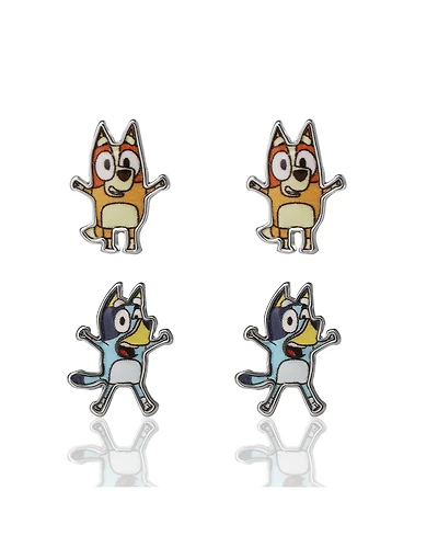 Bluey 4-Pack Stud Earrings Set - Character Jewelry Gift for Kids