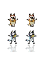 Bluey 4-Pack Stud Earrings Set - Character Jewelry Gift for Kids