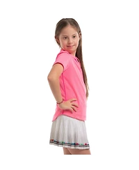 Lucky In Love Girls Double V Short Sleeve Golf Polo