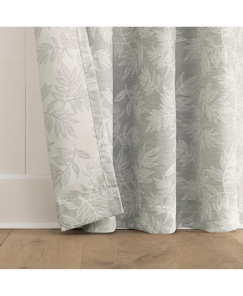No. 918 Kacey Woven Jacquard Leaf Semi-Sheer Rod Pocket Curtain Panel