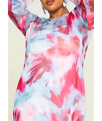 Fashion-szn Curve Women's Blurred Floral Maxi Dress