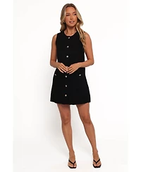 Petal and Pup Velvette Mini Button Down Dress