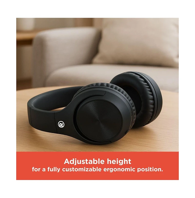 RadioShack Wireless Bluetooth 5.3 Headphones 15 Hour Playtime, Adjustable Height