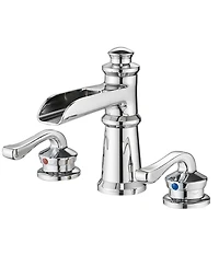 Greenspring 8 in. Waterfall Widespread 2-Handle Bathroom Faucet With Drain Assembly in Polished Chrome