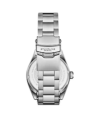 Stuhrling Vanguard 4069 Men s Quartz Watch – 42mm, Black Dial, Stainless Steel Bracelet, Fluted Bezel, Date, 100M Water Resistant