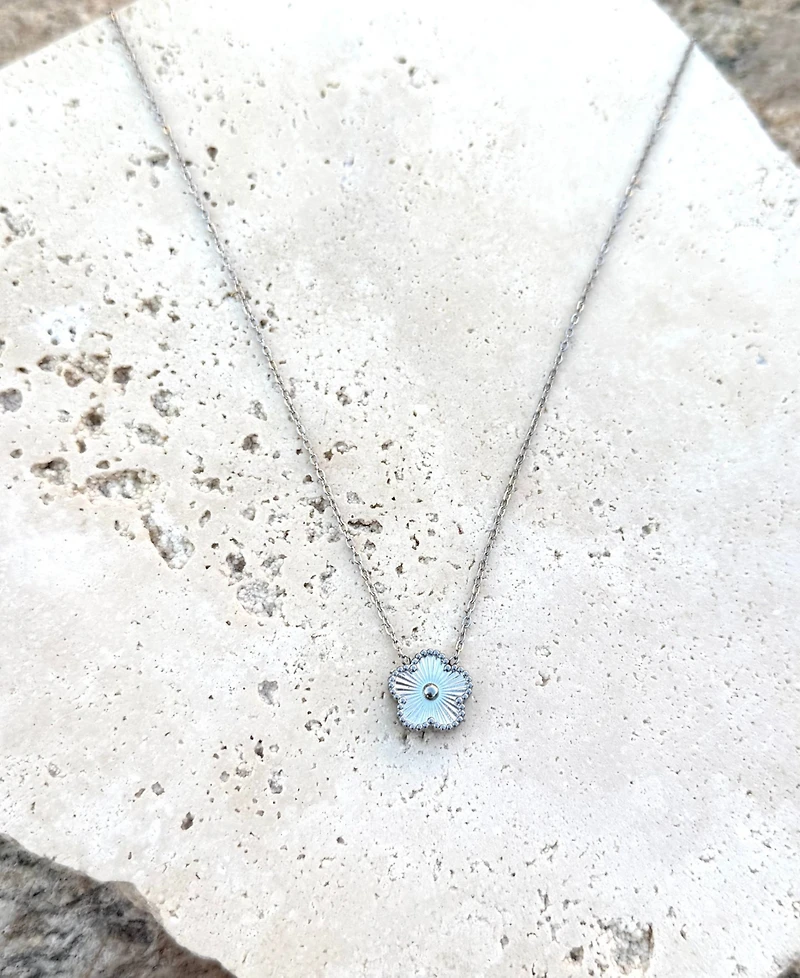 Adornia Tarnish Resistant Silver Five-Leaf Clover Pendant Necklace