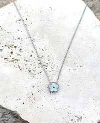 Adornia Tarnish Resistant Silver Five-Leaf Clover Pendant Necklace