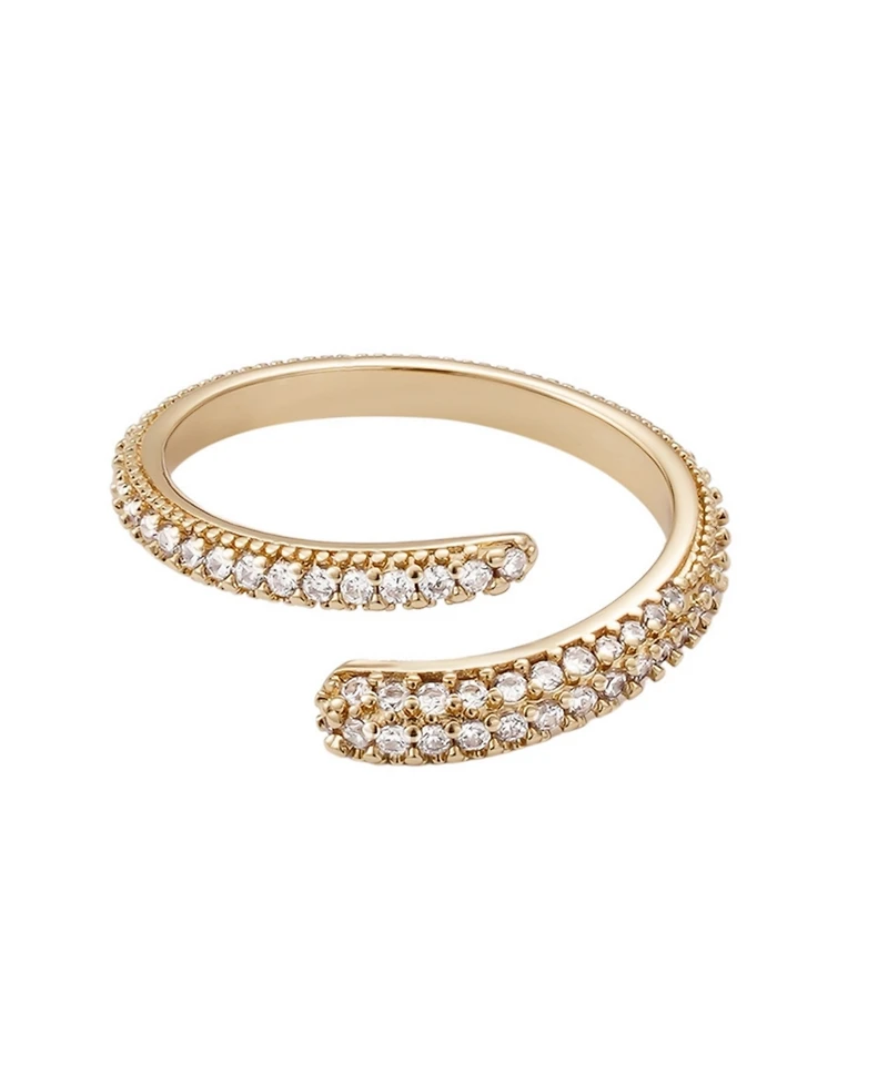 Adornia Gold Cubic Zirconia Overlapping Pave Bands