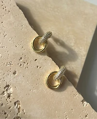 Adornia Tarnish Resistant Gold Crystal Doorknocker Earrings