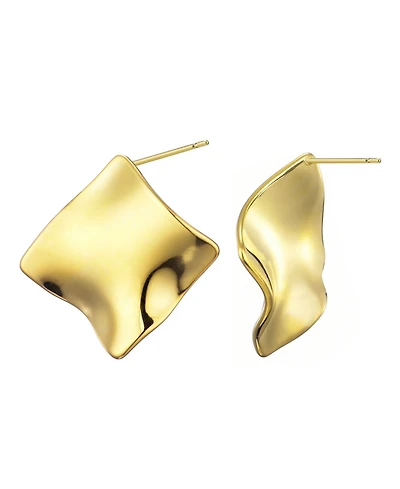 Adornia Tarnish Resistant Gold Wave Stud Earrings