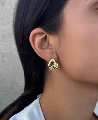 Adornia Gold Deco Stud Earrings