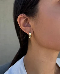 Adornia Gold Crystal Stone Pear Teardrop Stud Earrings