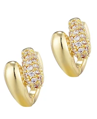 Adornia Gold Cubic Zirconia Double Band Hoop Huggie Earring