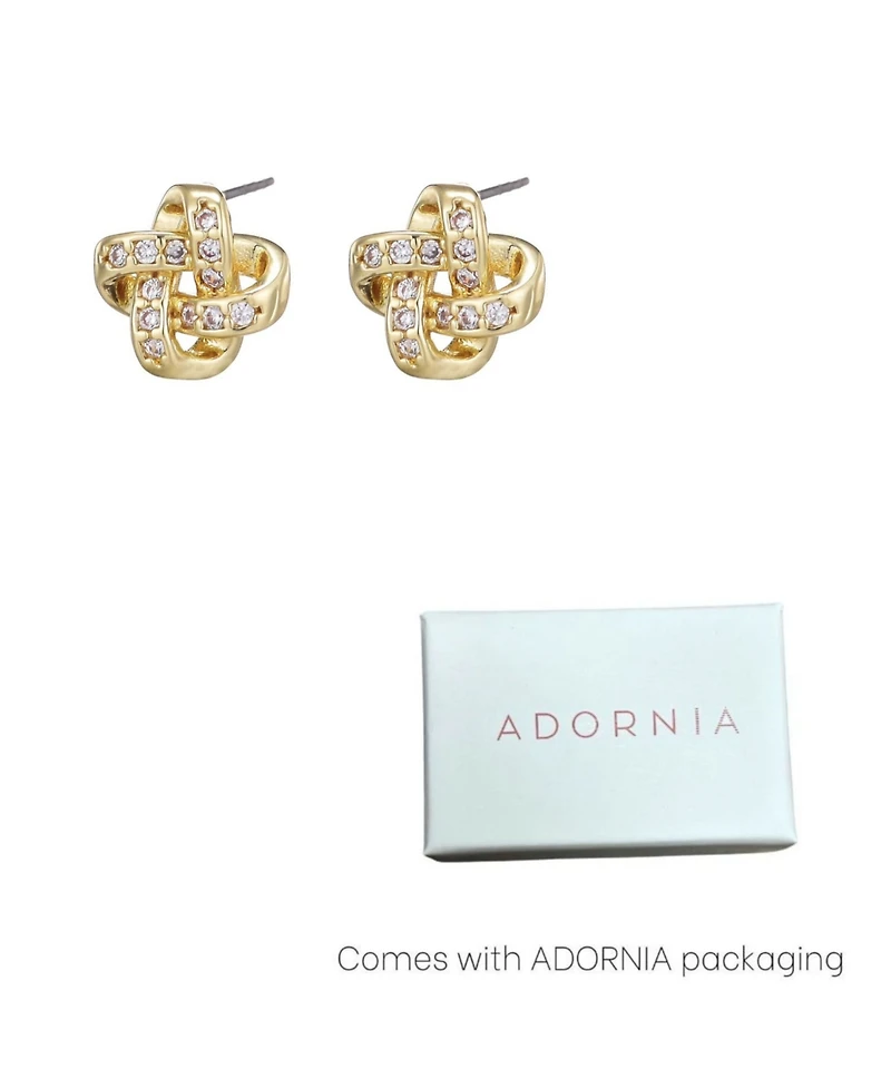 Adornia Gold Knot Twist Stud Earrings