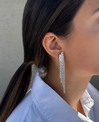 Adornia Silver Crystal Cascade Sweeper Earrings