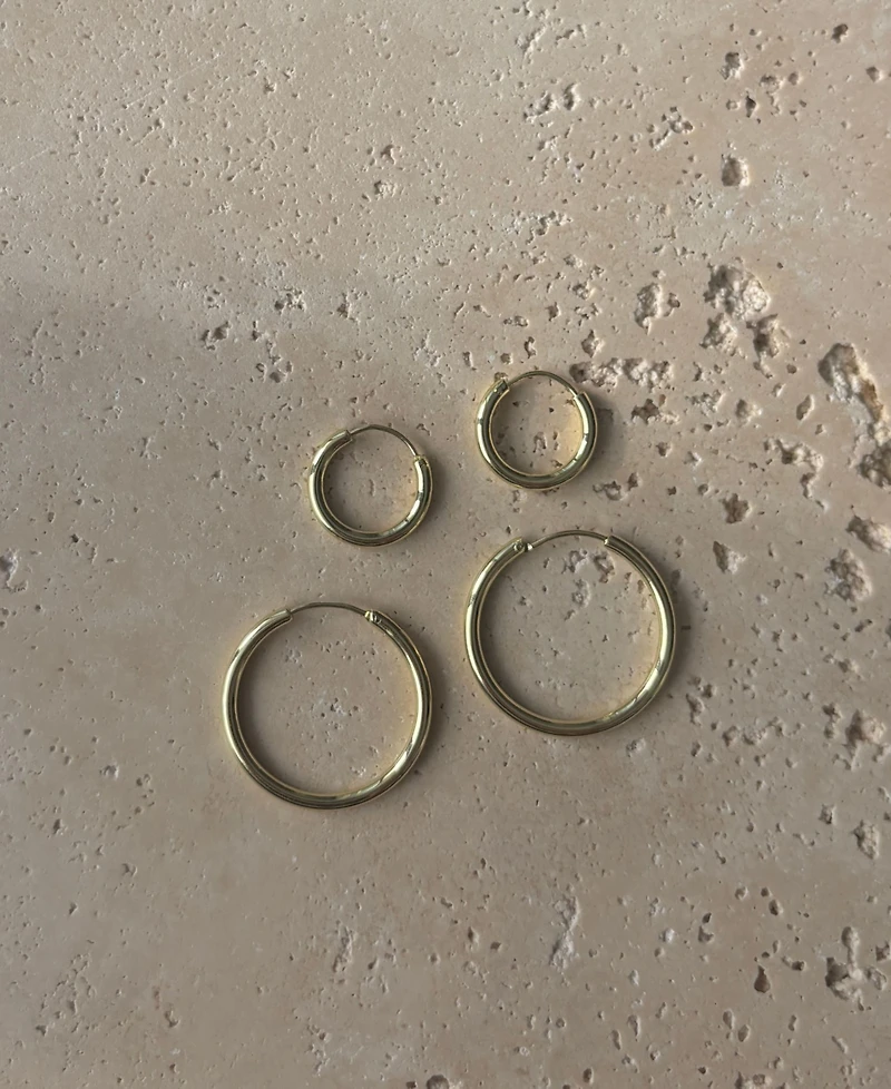 Adornia Gold Endless Hoop Earrings Set