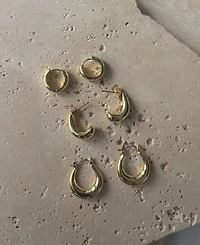 Adornia Gold Hoop Earrings Set