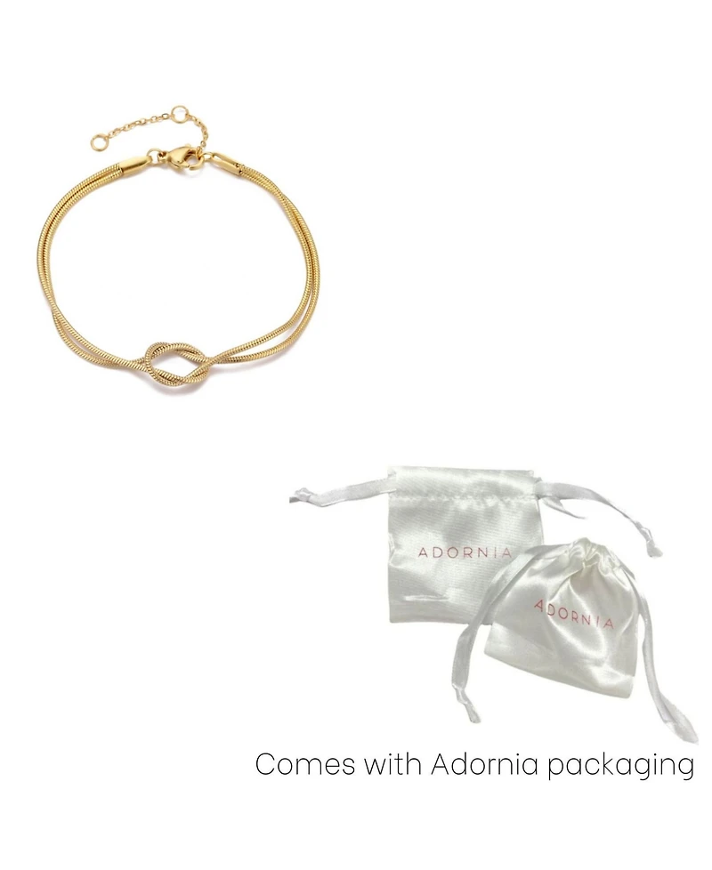 Adornia Tarnish Resistant Gold Knotted Rope Chain Bracelet