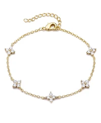 Adornia Gold Cubic Zirconia Flower Station Bracelet