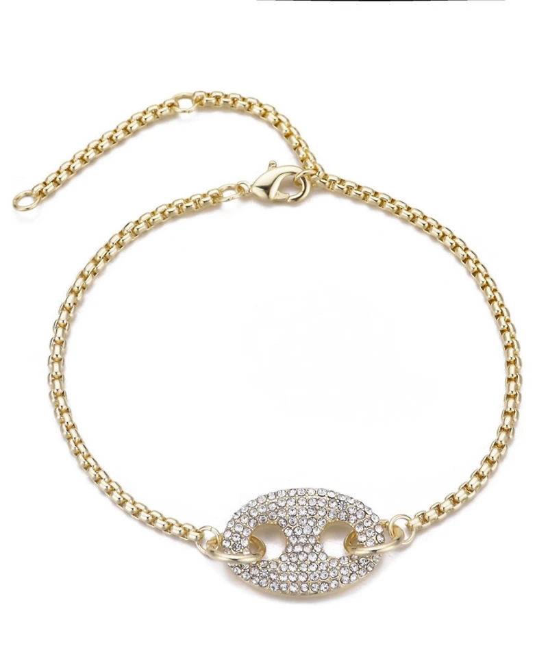 Adornia Gold Crystal Mariner Link Bracelet