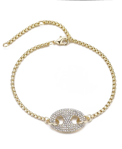 Adornia Gold Crystal Mariner Link Bracelet