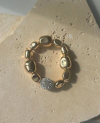 Adornia Gold Plated Stretch Pebbled Bracelet