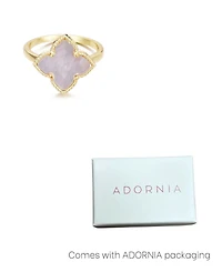 Adornia Gold White Mother of Pearl Flower Ring