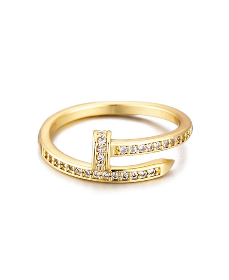 Adornia Gold Cubic Zirconia Nail Ring