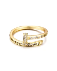 Adornia Gold Cubic Zirconia Nail Ring
