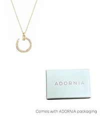 Adornia Gold Cubic Zirconia Curved Nail Ring Necklace