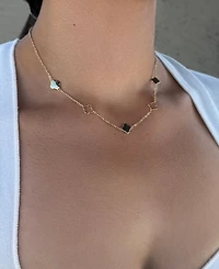 Adornia Gold Clover Station Necklace